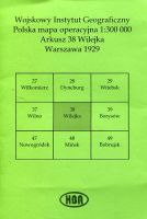 Arkusz 38 Wilejka Polska mapa operacyjna 1:300 000